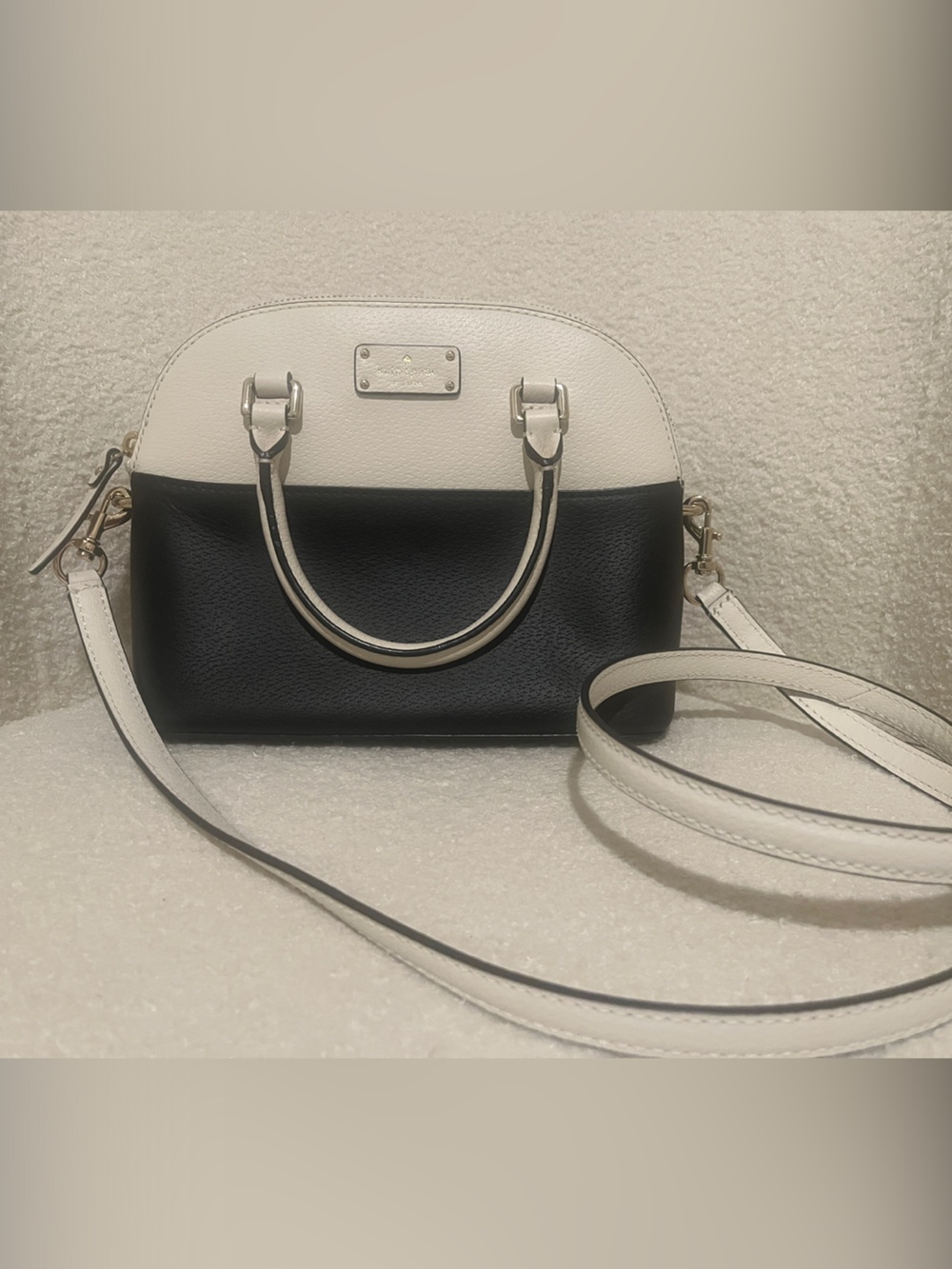 Kate Spade ♠️ Two-Tone Black and White Women's Leather Satchel